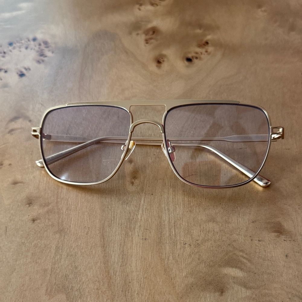 Elisa Johnson Jane Gold Square Sunglasses